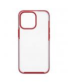 Shop4 - iPhone 13 Pro Max Hoesje - Harde Back Case Mat Transparant Rood