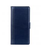 Shop4 - iPhone 13 Pro Max Hoesje - Wallet Case Grain Blauw