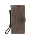 Shop4 - iPhone 13 Pro Max Hoesje - Wallet Case Mandala Patroon Grijs