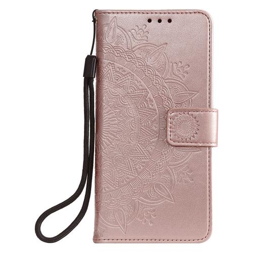 Shop4 - iPhone 13 Pro Max Hoesje - Wallet Case Mandala Patroon Rosé Goud