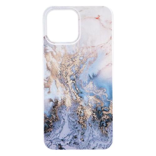 Shop4 - iPhone 13 Pro Max Hoesje - Zachte Back Case Marmer Blauw