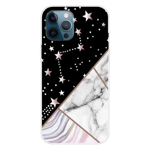 Shop4 - iPhone 13 Pro Max Hoesje - Zachte Back Case Marmer en Sterrenhemel