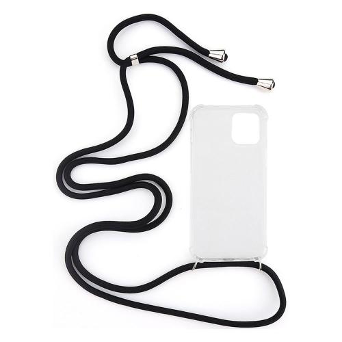 Shop4 - iPhone 13 Pro Max Hoesje - Zachte Back Case met Koord Zwart