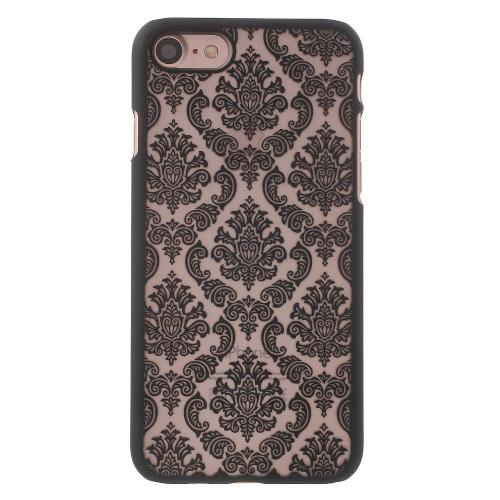 Shop4 - iPhone 7 Hoesje - Harde Back Case Damask Zwart