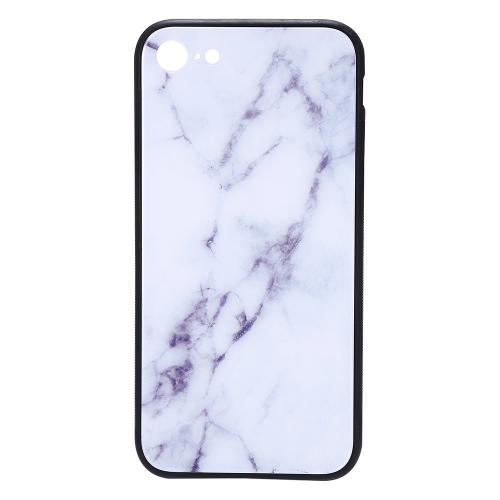 Shop4 - iPhone SE (2020) Hoesje - Harde Back Case Marmer Wit