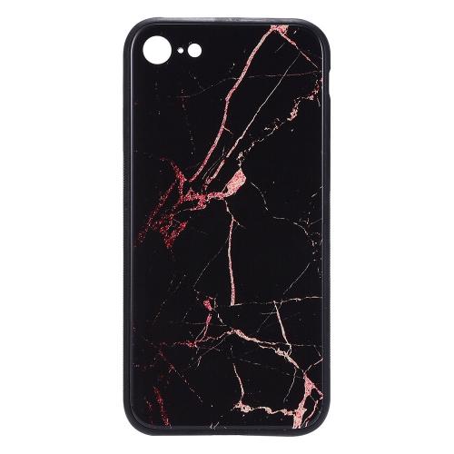 Shop4 - iPhone SE (2020) Hoesje - Harde Back Case Marmer Zwart
