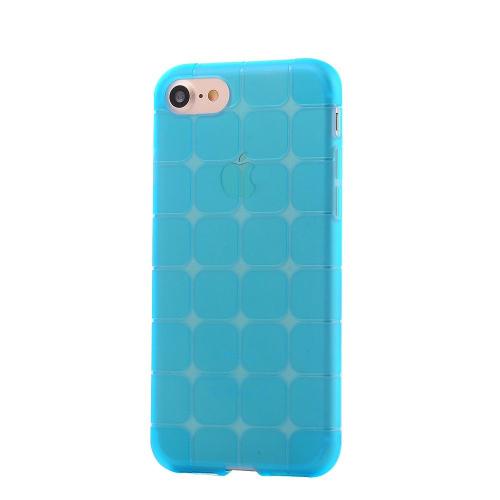 Shop4 - iPhone SE (2020) Hoesje - Zachte Back Case Cube Blauw