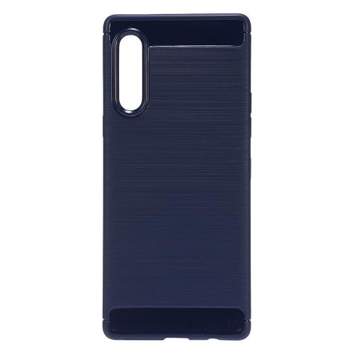 Shop4 - LG Velvet Hoesje - Zachte Back Case Brushed Carbon Donker Blauw