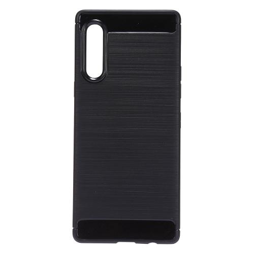Shop4 - LG Velvet Hoesje - Zachte Back Case Brushed Carbon Zwart