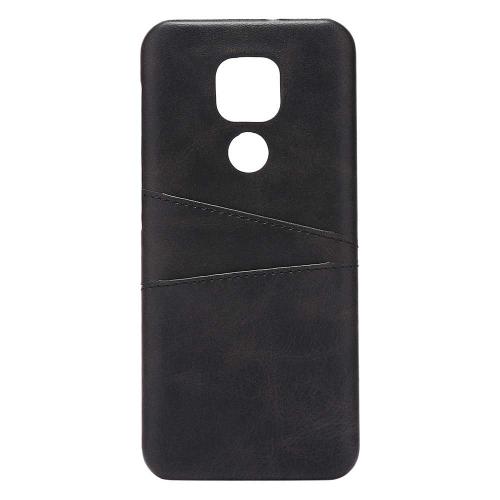 Shop4 - Motorola Moto E7 Plus Hoesje - Harde Back Case Cabello met Pasjeshouder Zwart