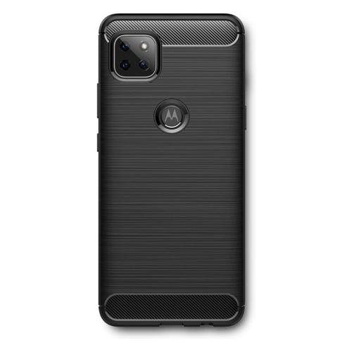 Shop4 - Motorola Moto G 5G Hoesje - Zachte Back Case Brushed Carbon Zwart