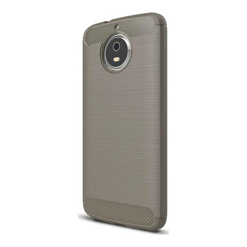 Shop4 - Motorola Moto G5s Hoesje - Zachte Back Case Brushed Carbon Grijs
