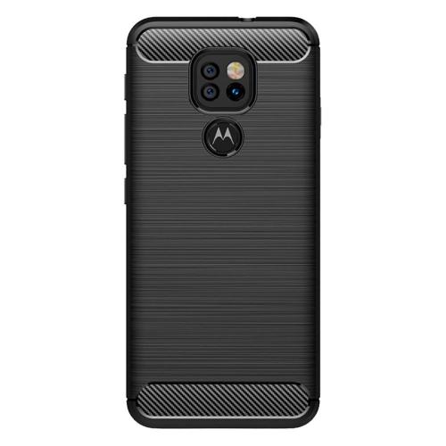 Shop4 - Motorola Moto G9 Play Hoesje - Zachte Back Case Brushed Carbon Zwart