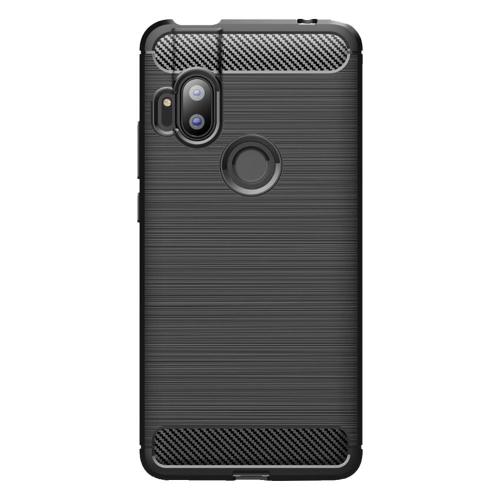 Shop4 - Motorola One Hyper Hoesje - Zachte Back Case Brushed Carbon Zwart