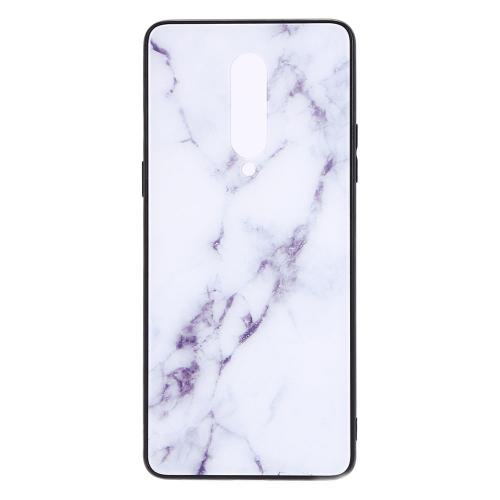 Shop4 - OnePlus 8 Hoesje - Harde Back Case Marmer Wit