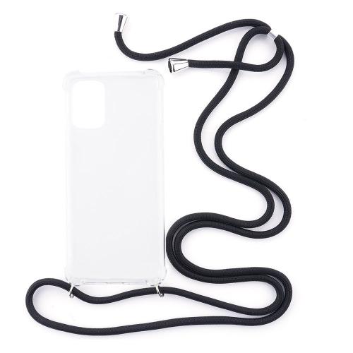 Shop4 - OnePlus 8T Hoesje - Zachte Back Case met Koord Zwart