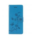 Shop4 - Samsung Galaxy A11 Hoesje - Wallet Case Vlinder Patroon Blauw