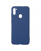Shop4 - Samsung Galaxy A11 Hoesje - Zachte Back Case Mat Donker Blauw