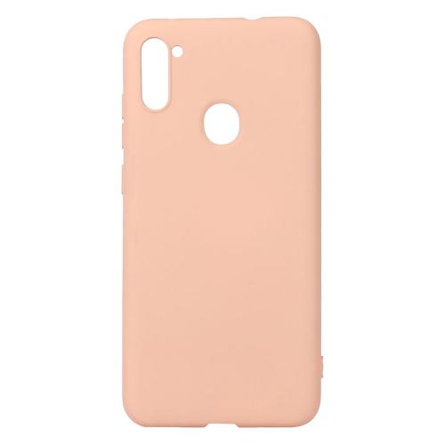 Shop4 - Samsung Galaxy A11 Hoesje - Zachte Back Case Mat Licht Roze