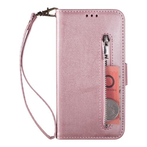 Shop4 - Samsung Galaxy A30s Hoesje - Wallet Case Cabello met Ritssluiting Rosé Goud