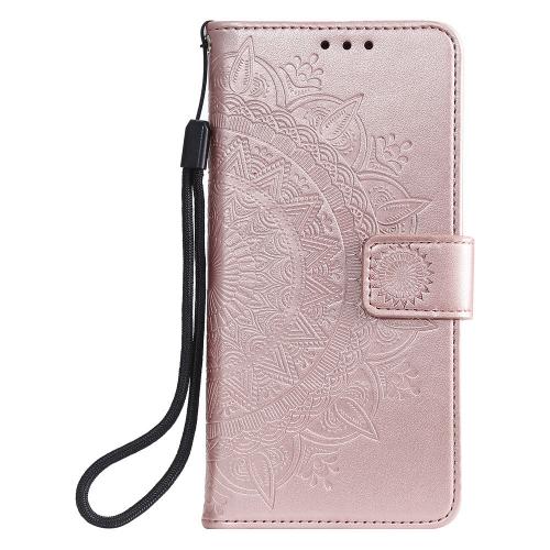 Shop4 - Samsung Galaxy A42 5G Hoesje - Wallet Case Mandala Patroon Rosé Goud