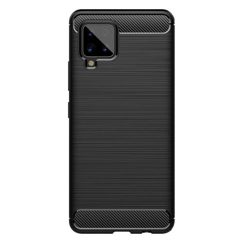 Shop4 - Samsung Galaxy A42 5G Hoesje - Zachte Back Case Brushed Carbon Zwart