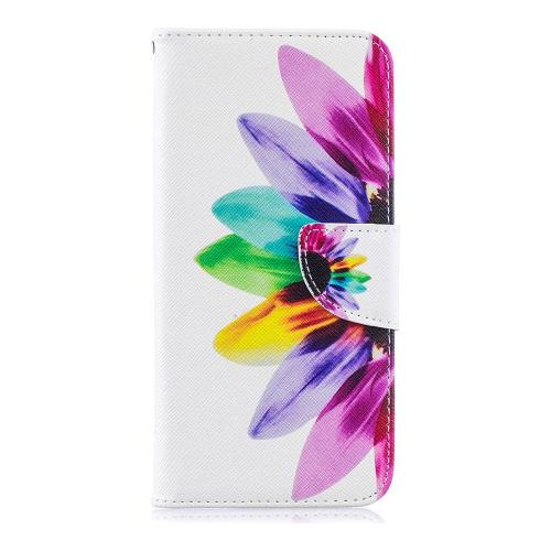 Shop4 - Samsung Galaxy A50 Hoesje - Wallet Case Gekleurde Bloem