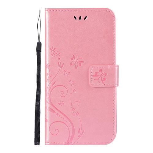 Shop4 - Samsung Galaxy A50 Hoesje - Wallet Case Vlinder Patroon Rosé Goud