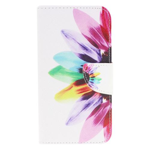 Shop4 - Samsung Galaxy A51 Hoesje - Wallet Case Gekleurde Bloem