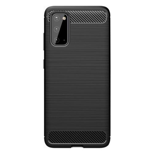 Shop4 - Samsung Galaxy A51 Hoesje - Zachte Back Case Brushed Carbon Zwart