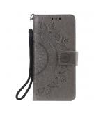Shop4 - Samsung Galaxy A52 Hoesje - Wallet Case Mandala Patroon Grijs
