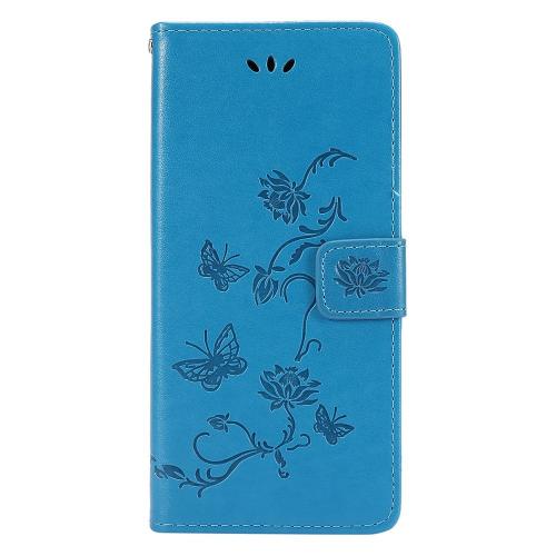 Shop4 - Samsung Galaxy A52 Hoesje - Wallet Case Vlinder Patroon Blauw