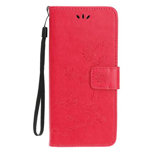 Shop4 - Samsung Galaxy A52s 5G Hoesje - Wallet Case Vlinder Patroon Rood