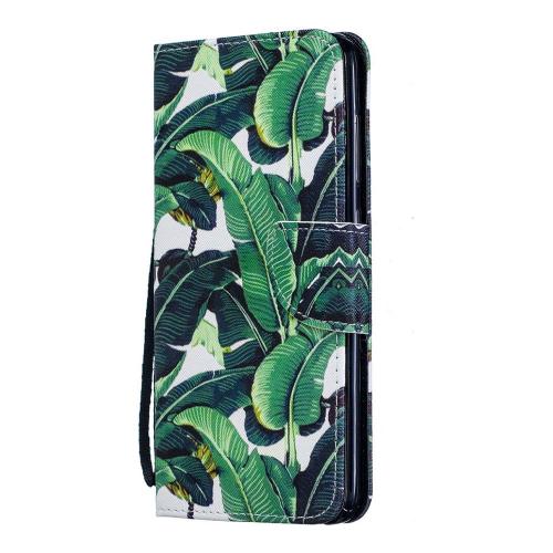Shop4 - Samsung Galaxy A70 Hoesje - Wallet Case Bladeren Groen