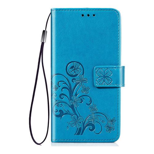 Shop4 - Samsung Galaxy A70 Hoesje - Wallet Case Bloemen Patroon Blauw