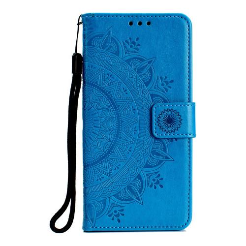 Shop4 - Samsung Galaxy A70 Hoesje - Wallet Case Mandala Patroon Blauw