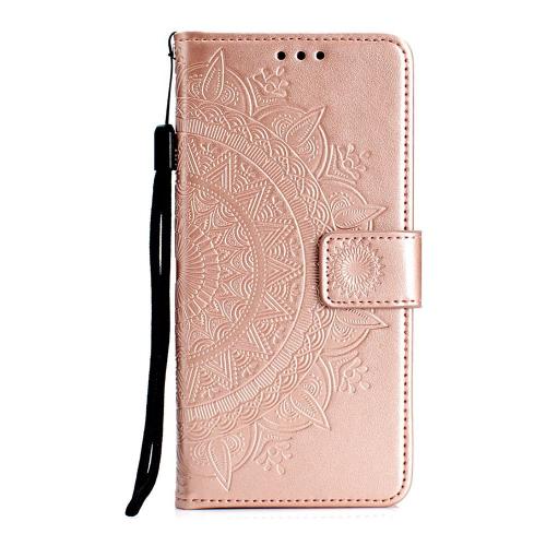 Shop4 - Samsung Galaxy A70 Hoesje - Wallet Case Mandala Patroon Rosé Goud