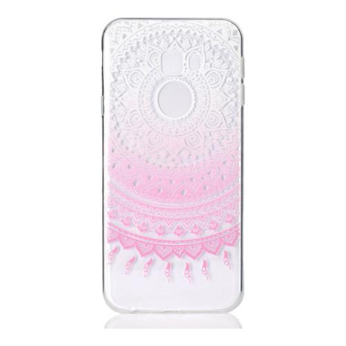 Shop4 - Samsung Galaxy J4 Plus Hoesje - Zachte Back Case Mandala Roze