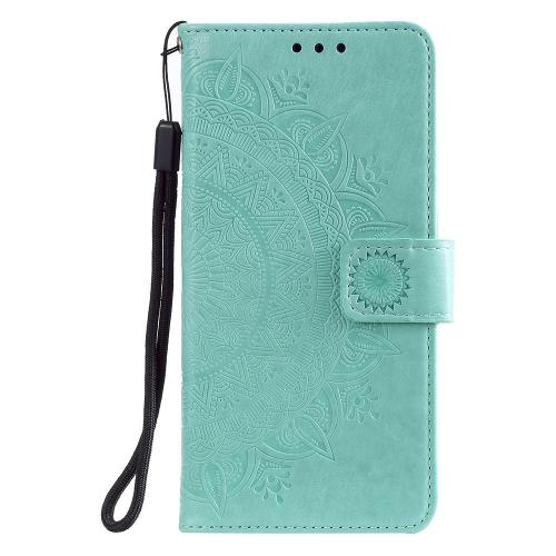 Shop4 - Samsung Galaxy M21 Hoesje - Wallet Case Mandala Patroon Mint Groen