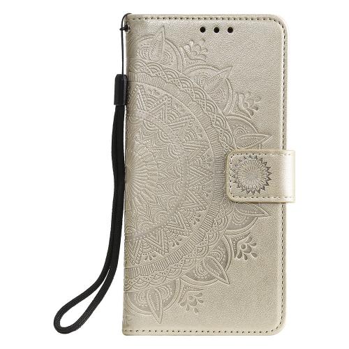 Shop4 - Samsung Galaxy M22 Hoesje - Wallet Case Mandala Patroon Goud