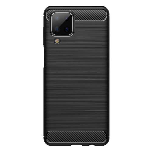 Shop4 - Samsung Galaxy M22 Hoesje - Zachte Back Case Brushed Carbon Zwart