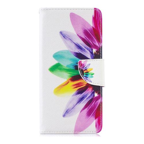 Shop4 - Samsung Galaxy S10 Plus Hoesje - Wallet Case Gekleurde Bloem