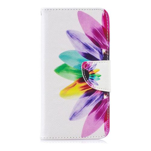Shop4 - Samsung Galaxy S10e Hoesje - Wallet Case Gekleurde Bloem