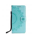 Shop4 - Samsung Galaxy S10e Hoesje - Wallet Case Mandala Patroon Mint Groen