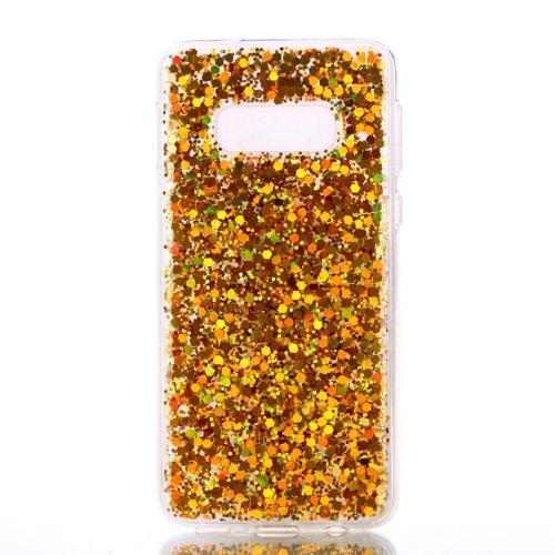 Shop4 - Samsung Galaxy S10e Hoesje - Zachte Back Case Glitter Goud