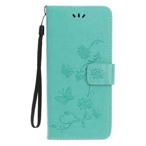 Shop4 - Samsung Galaxy S20 Plus Hoesje - Wallet Case Bloemen Vlinder Groen