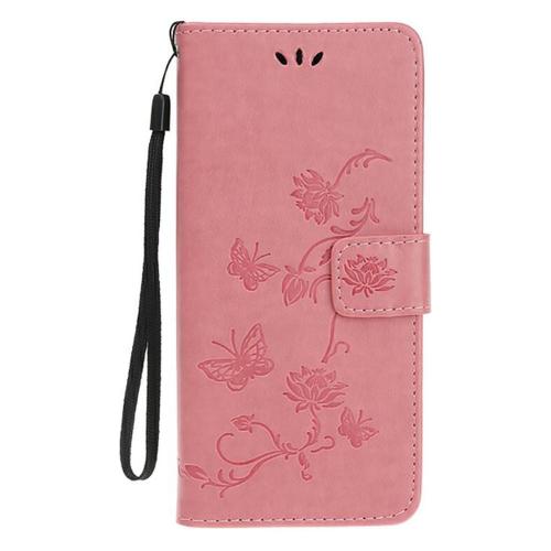 Shop4 - Samsung Galaxy S20 Ultra Hoesje - Wallet Case Bloemen Vlinder Roze