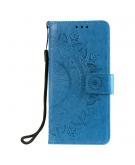 Shop4 - Samsung Galaxy S21 FE Hoesje - Wallet Case Mandala Patroon Blauw
