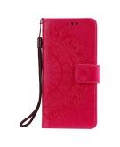 Shop4 - Samsung Galaxy S21 FE Hoesje - Wallet Case Mandala Patroon Roze