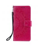Shop4 - Samsung Galaxy S21 Hoesje - Wallet Case Mandala Patroon Roze